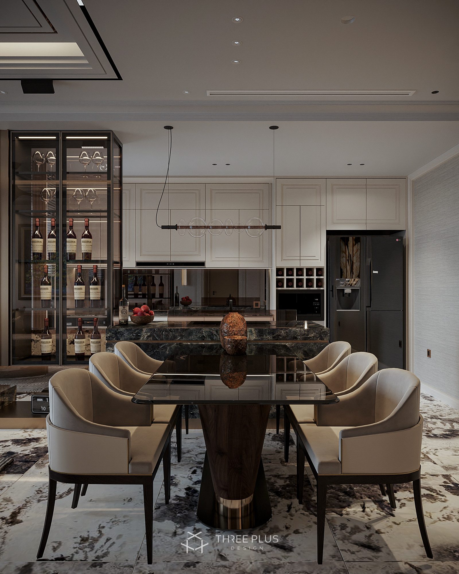 13278. 3D Living Room Kitchen Interior Model Download By Trung Pham