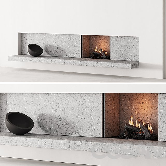 158 fireplace decorative wall kit 04 minimal terrazzo chimney 00