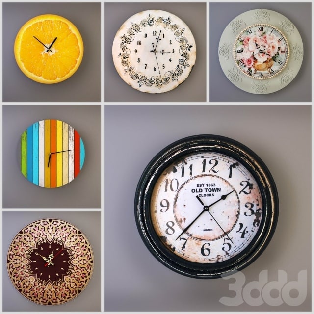 Collection of wall clocks handmade