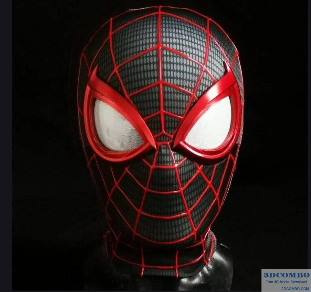 Spider Man Miles Morales Faceshell Mask - 3D Print Model
