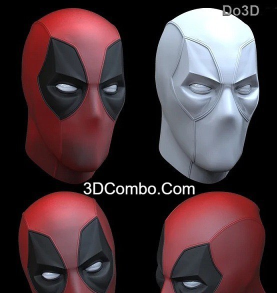 Deadpool Mask – Faceshell with 6 no hearts 3D Print