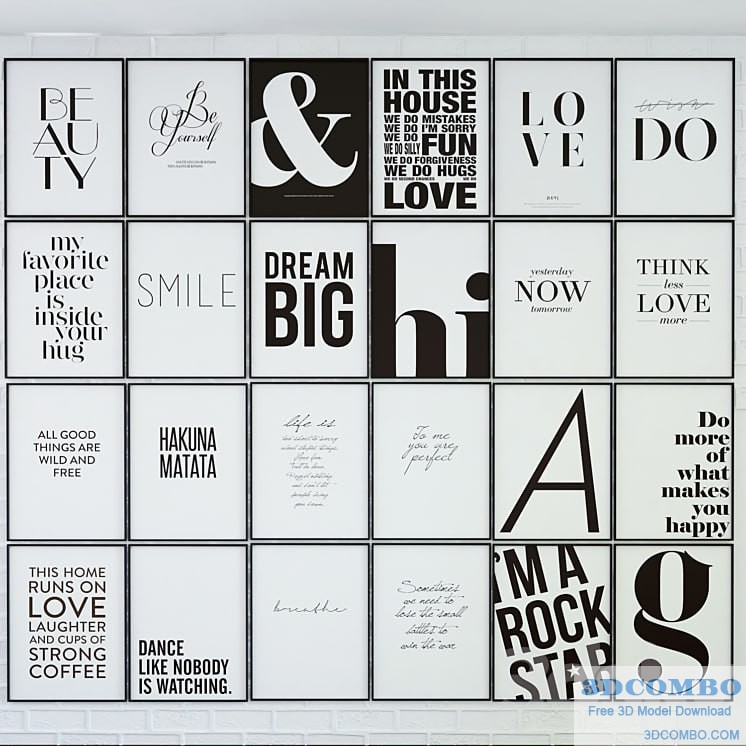 A collection of 24 posters within