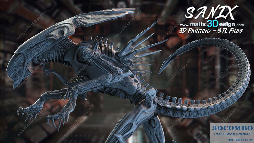 Alien Queen Xenomorph Diorama STL File For 3D Print 2