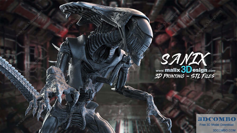 Alien Queen Xenomorph Diorama STL File For 3D Print 8
