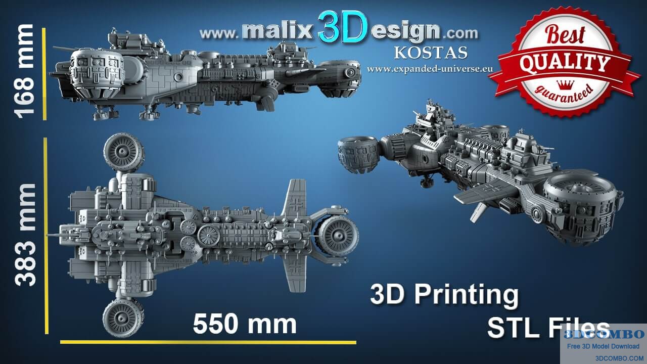 Ausmerzer Battle Ship - 3D Printable Model STL