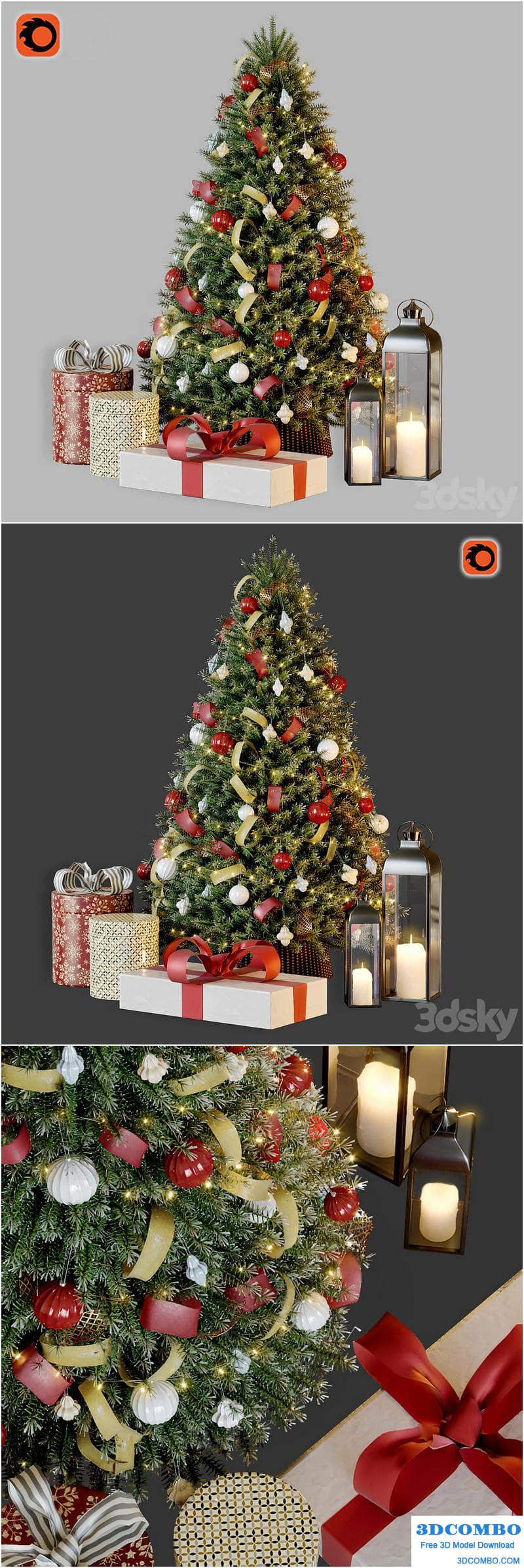 Christmas Tree With Decor 1 3D Model