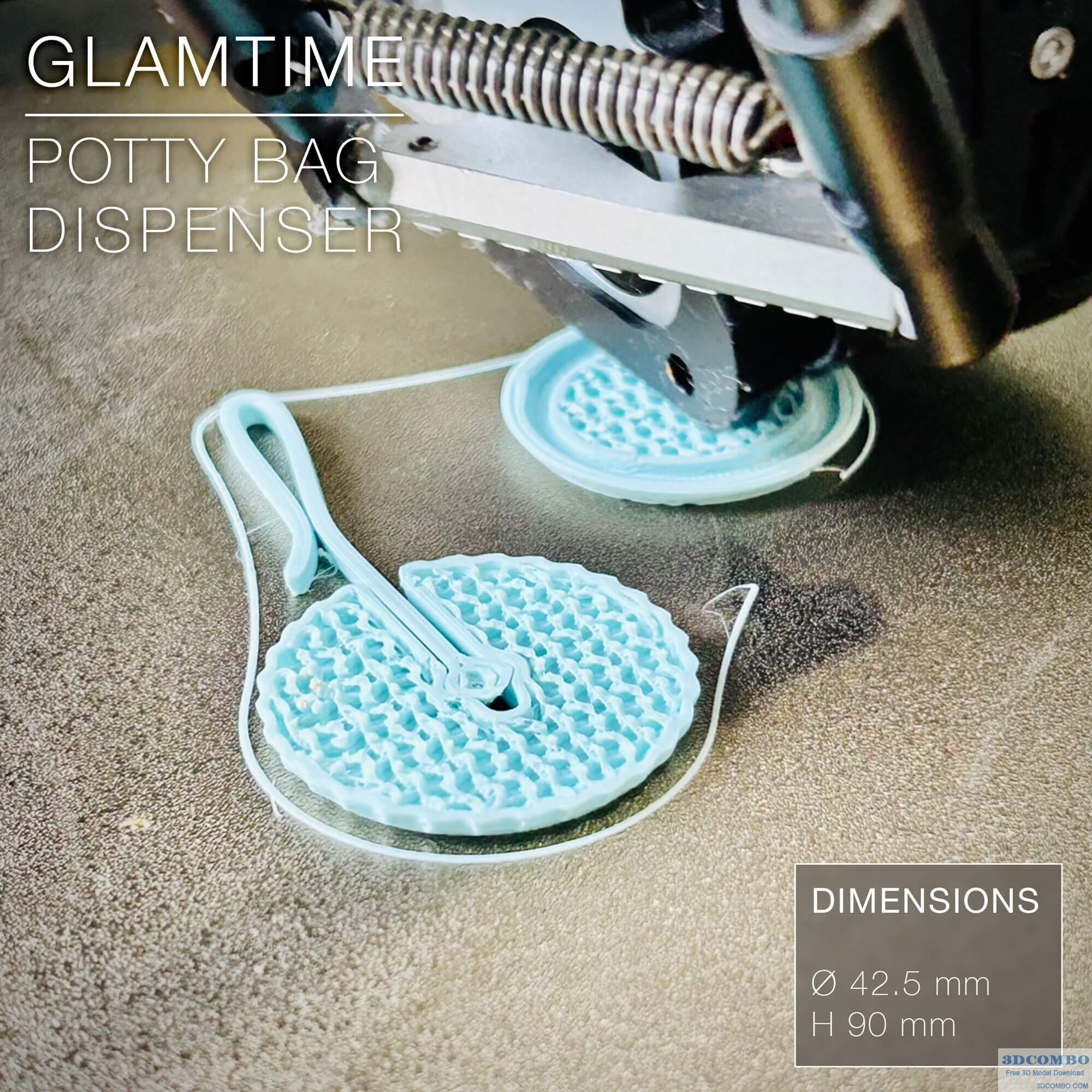 Dog Potty Bag Dispenser 3D Model2.3dcombo.com