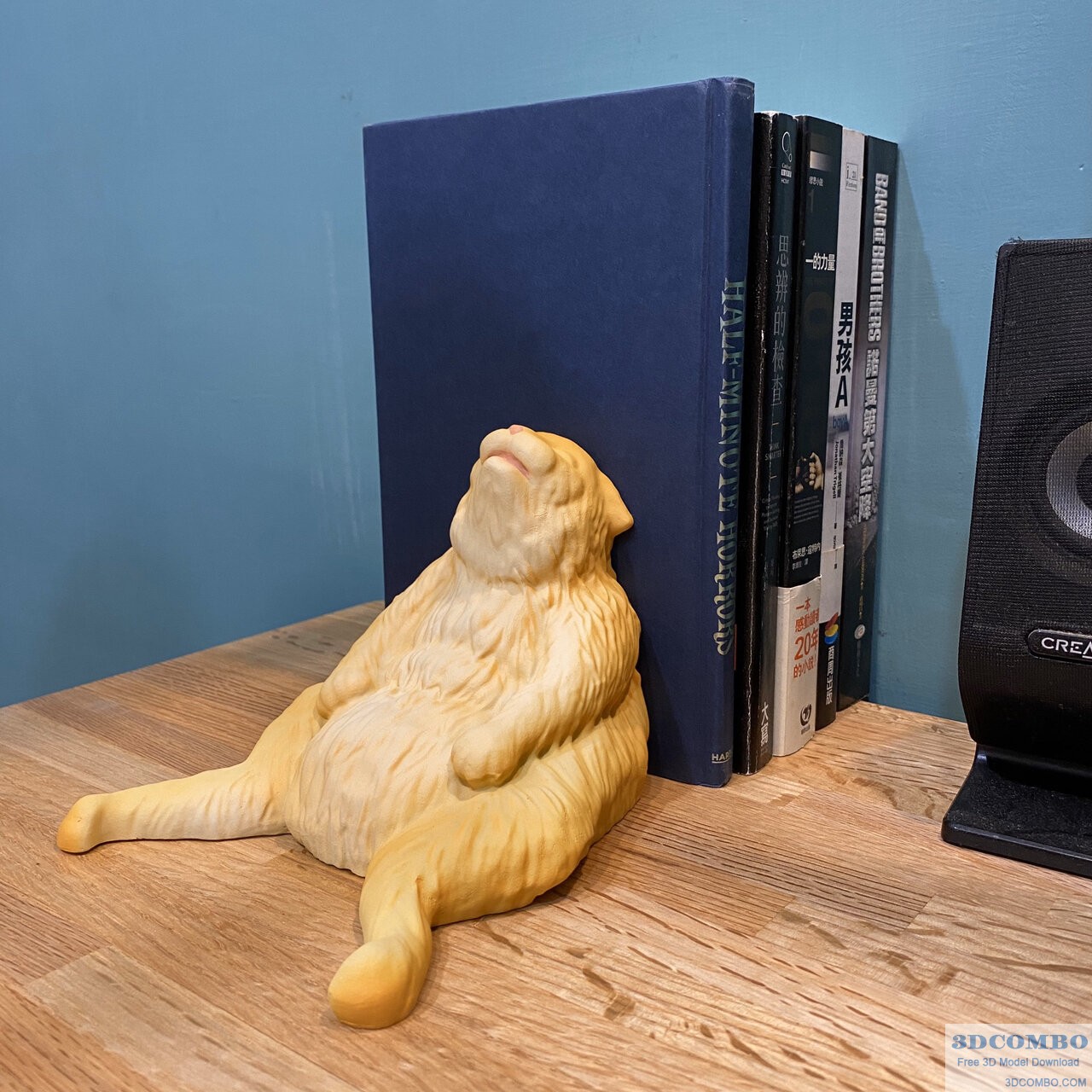 EXHAUSTED CAT BOOKEND 3D MODEL
