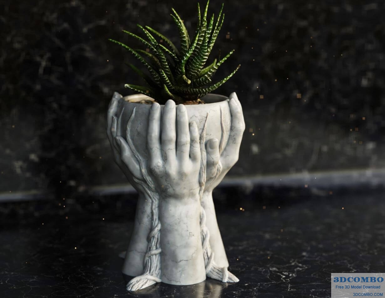 FOUR HANDS VASE 3D MODEL