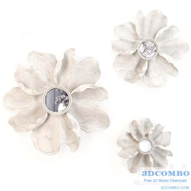 HP DECOR - Wall decor White Flower (mirror)