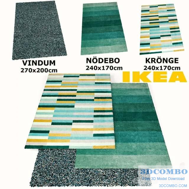 ikea rugs set (vindum, kronge, nodebo)