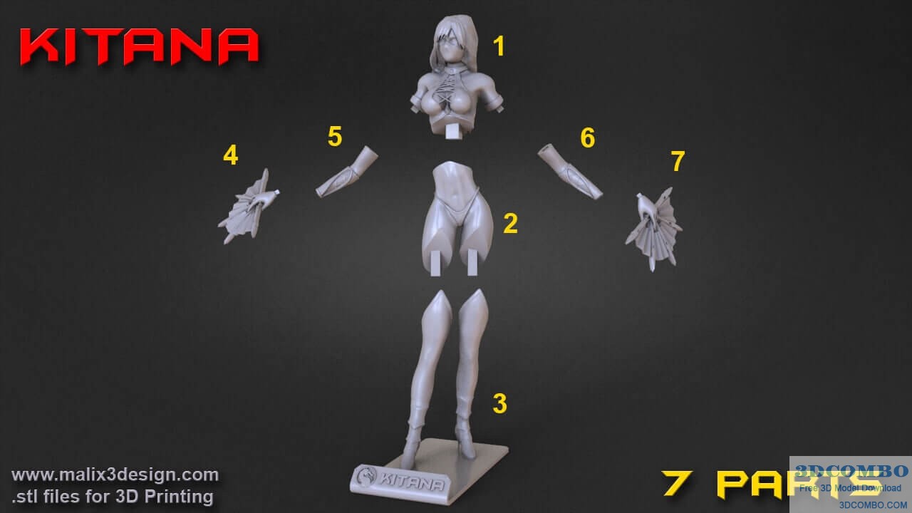 Kitana - MK - 3D Model for 3D Printing STL