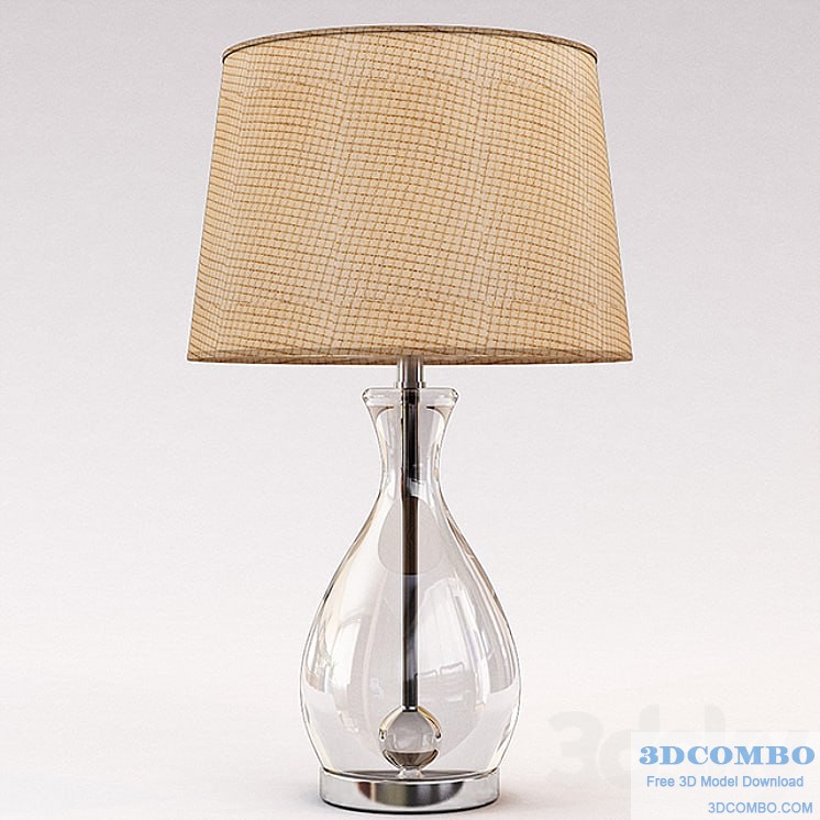 Longport Glass and Chrome Table Lamp