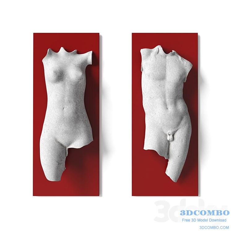 Man and woman torso wall panel
