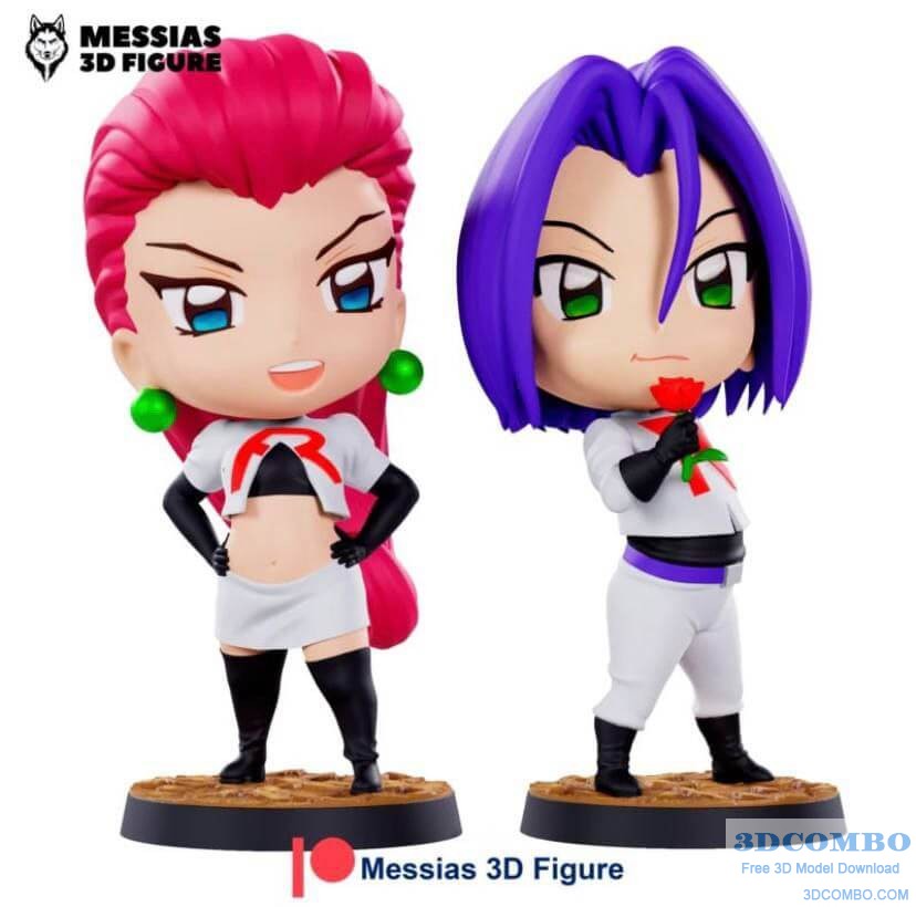 Messias 3D Figure - Jessie and James Chibi – 3D Print Model STL