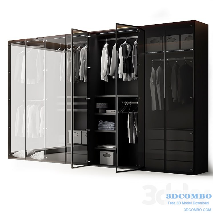 Modern Aluminum Glass Door Wardrobe