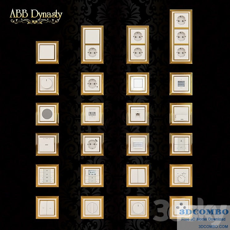 Outlets and switches Abb Dynasty, polished brass