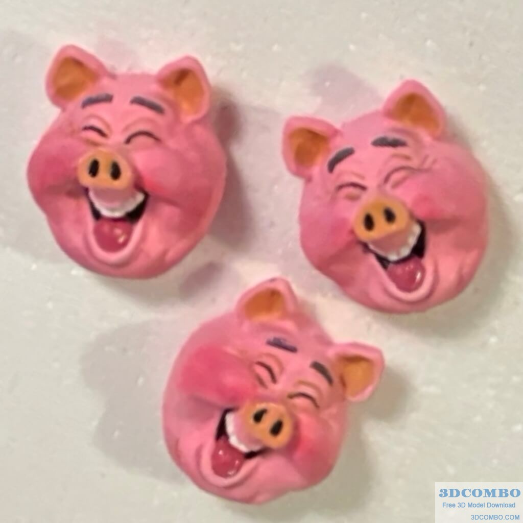 Pig Refrigereator Magnet Or Wall Plaque1.3dcombo.com