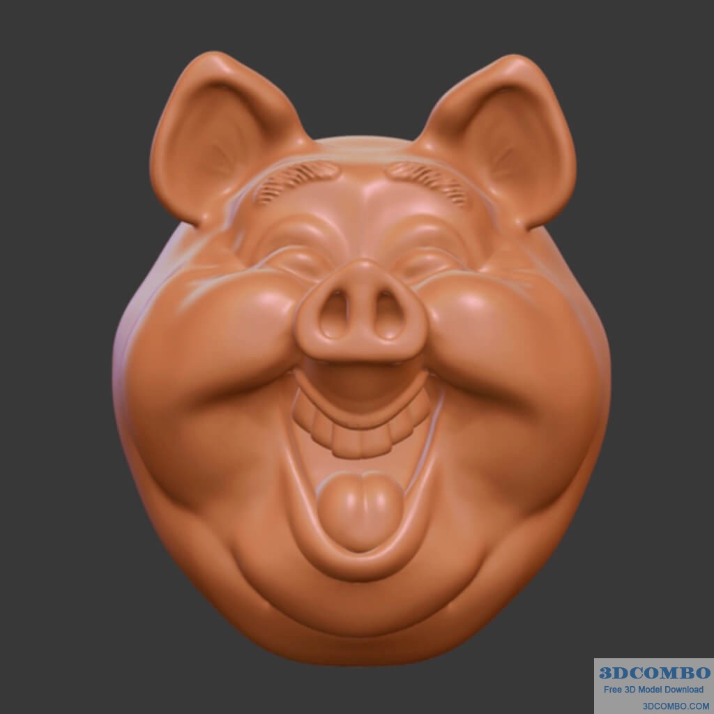 Pig Refrigereator Magnet Or Wall Plaque.3dcombo.com