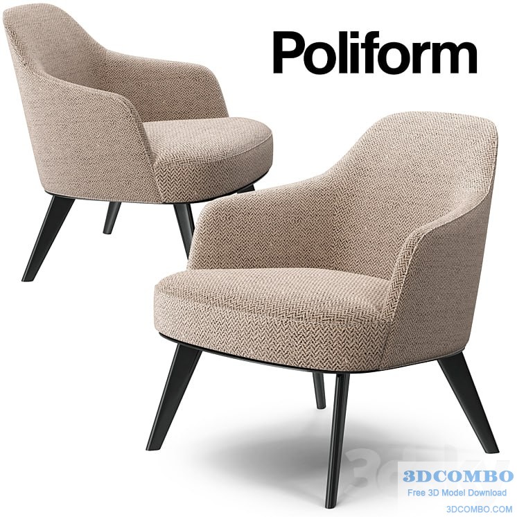 Poliform Jane armchair metal base