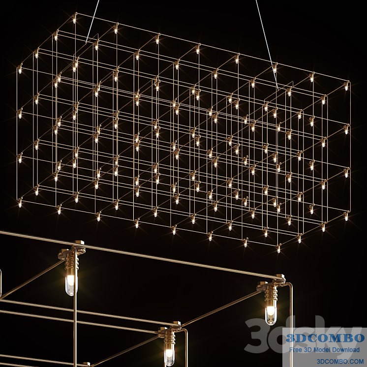 QUASAR UNIVERSE SQUARE TRIPLE SUSPENSION LAMP 87,5 Cm.3dcombo.com