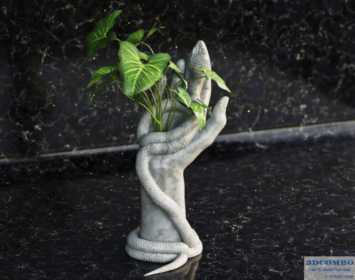 Snake Vase 3D Model1.3dcombo.com