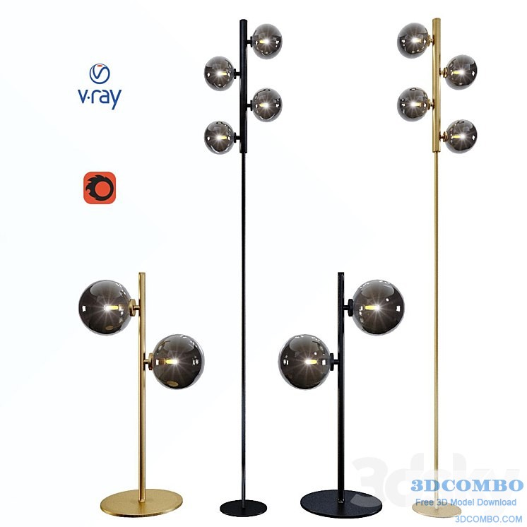 Table and floor lamps, model TYCHO, from the company LUCIDE, Belgium