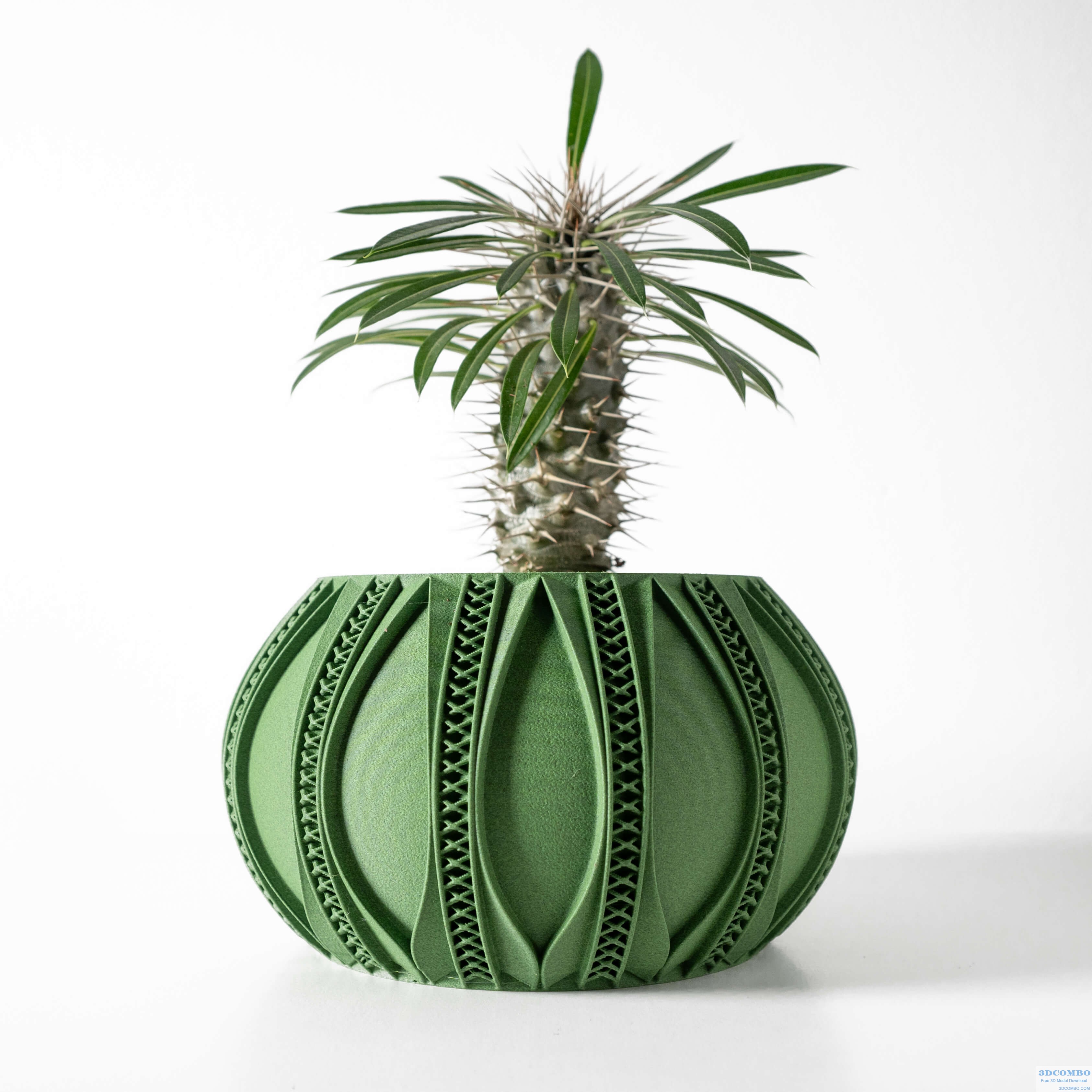 THE RYNE PLANTER POT WITH DRAINAGE TRAY & STAND 3D MODEL: MODERN AND UNIQUE HOME DECOR FOR PLANTS AND SUCCULENTS | STL FILE