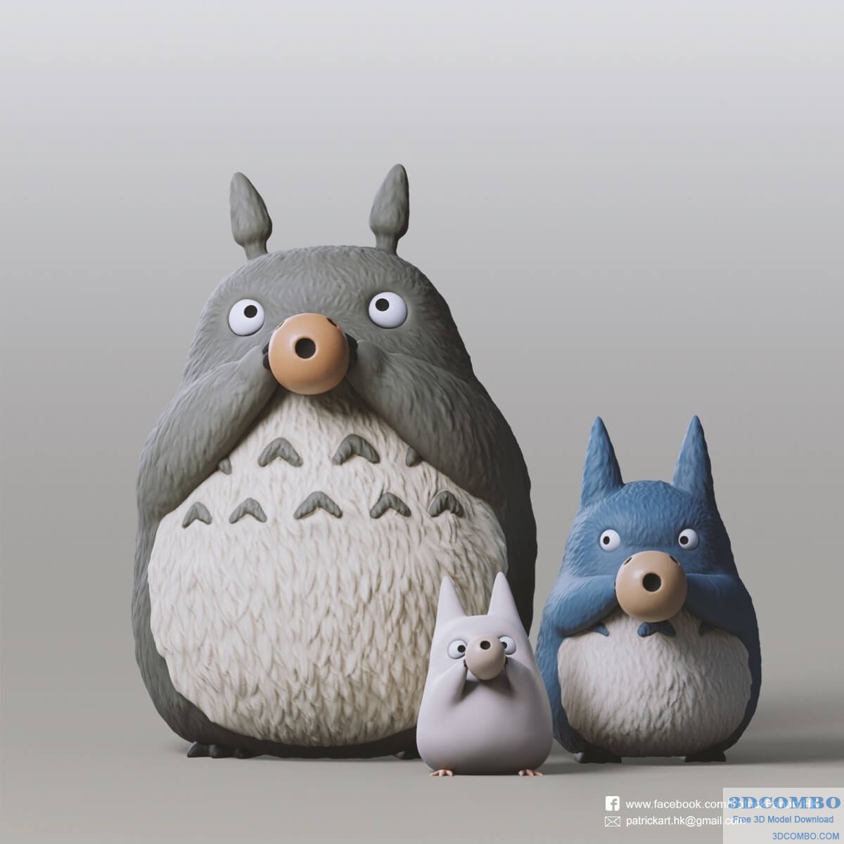 TOTORO FAMILY 3D MODEL (MY NEIGHBOR TOTORO)