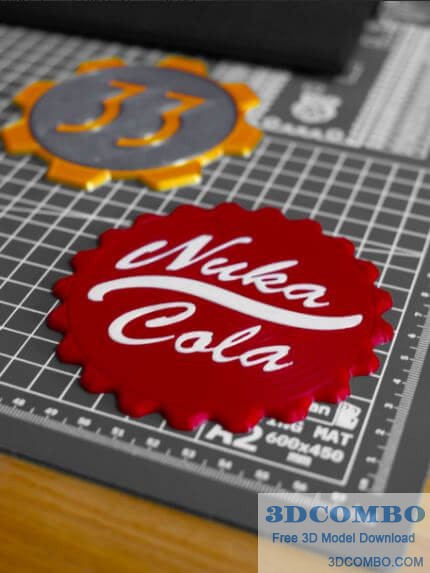 FALLOUT SERIES COASTERS - VAULT 33 GEAR & NUKA COLA BOTTLE CAP