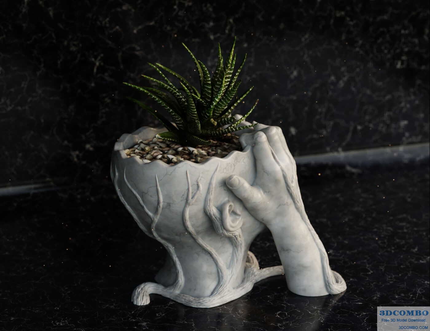 Woman Head Vase 3D Model.3dcombo.com